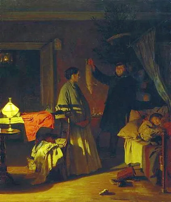 «Канун Рождества »label QS:Len,"Christmas Eve"label QS:Lru,"Канун Рождества" 1869. Корзухин, Алексей Иванович
