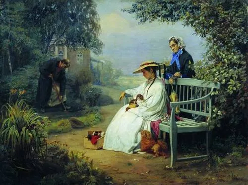«Похороны собаки»label QS:Lru,"Похороны собаки"label QS:Len,"Funeral Dog" 1871. Корзухин, Алексей Иванович