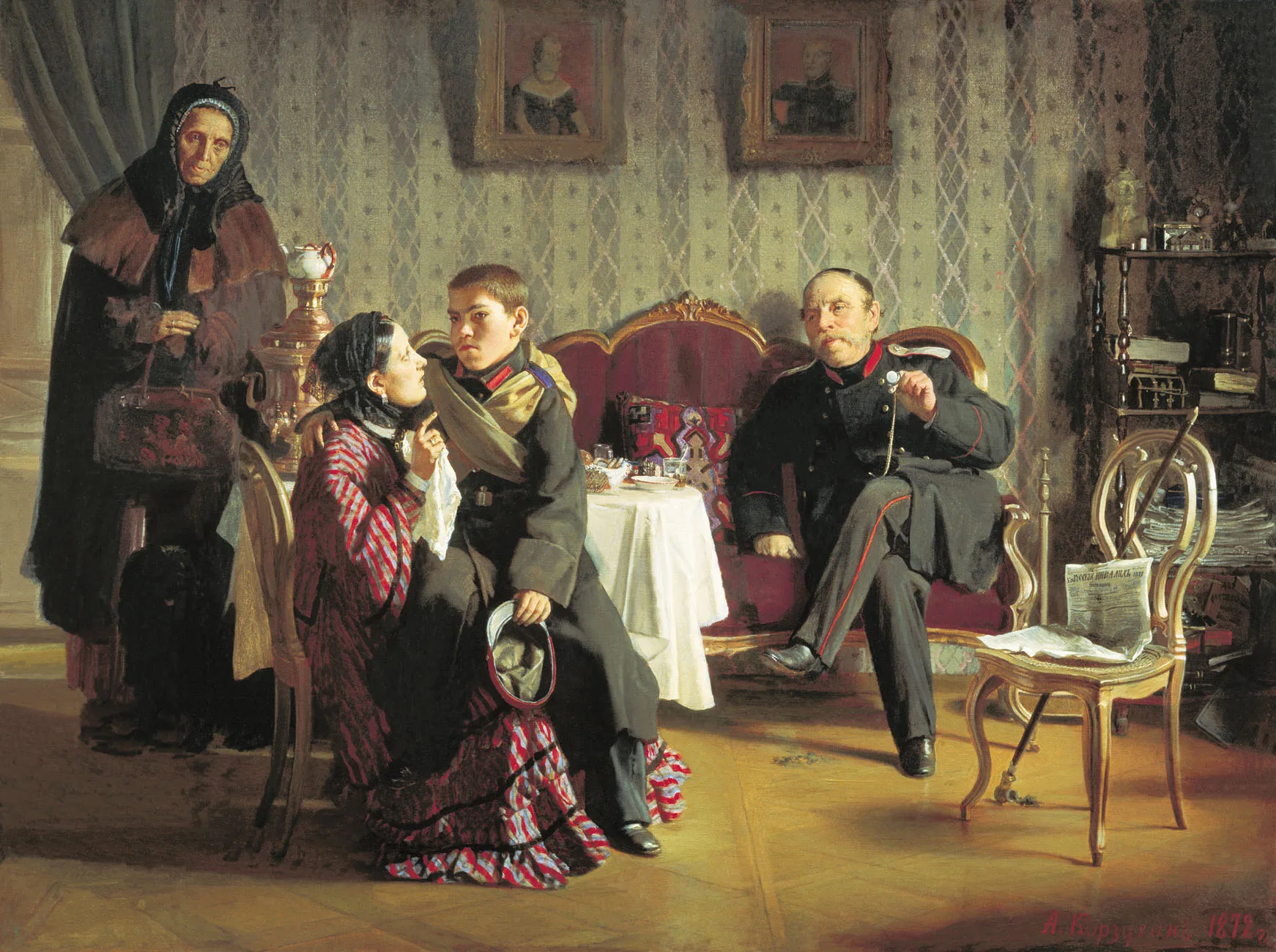 «Разлука»label QS:Lru,"Разлука"label QS:Len,"Parting" 1872. Корзухин, Алексей Иванович