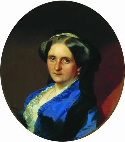 Портрет А.А. Олениной, в замужестве Андро де Ланжерон 1851. Иван Кузьмич Макаров