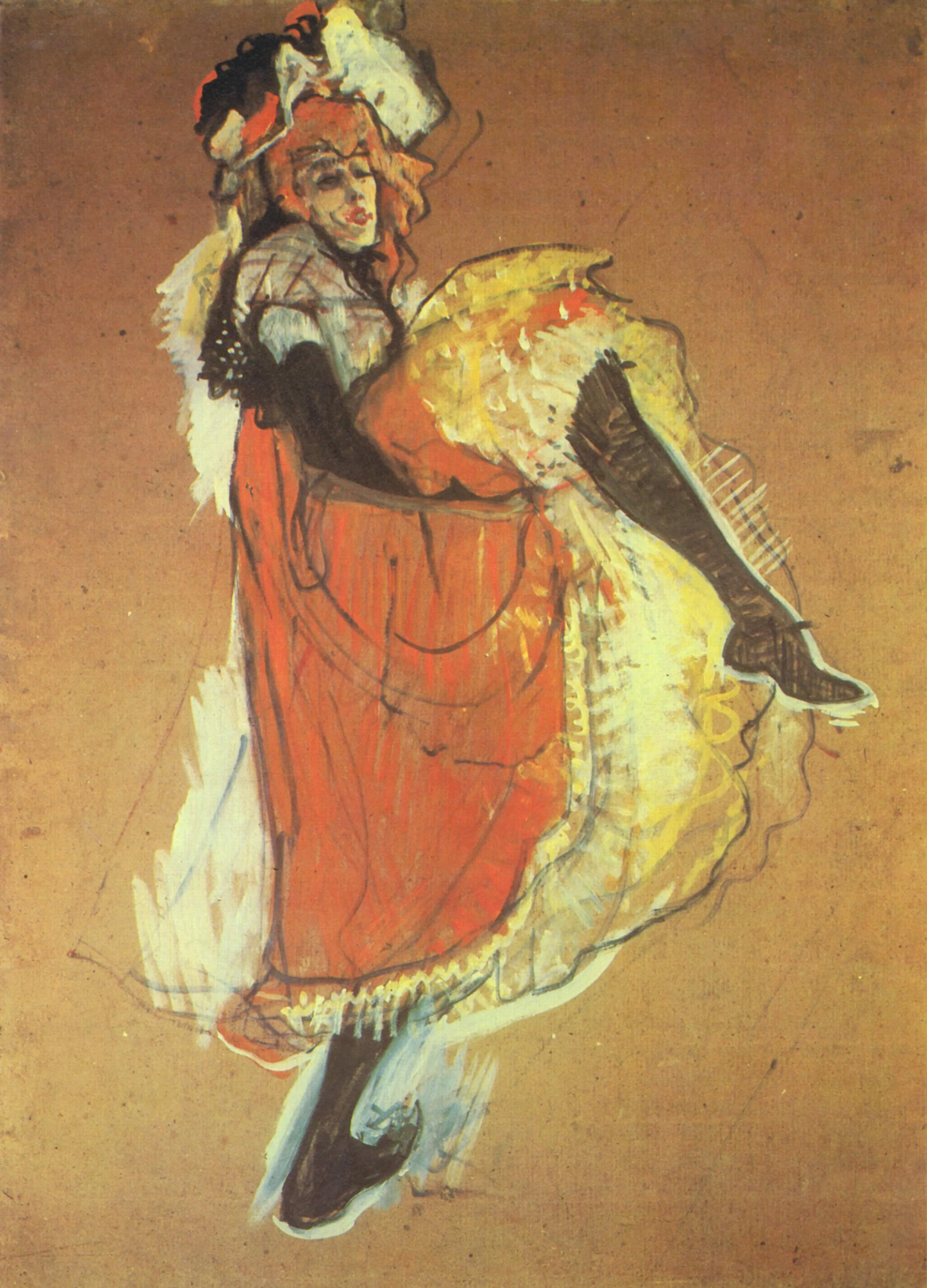 Джейн Авриль танцует. Этюд к афише «Жарден де Пари», 1893 Анри де Тулуз-Лотрек, 1893